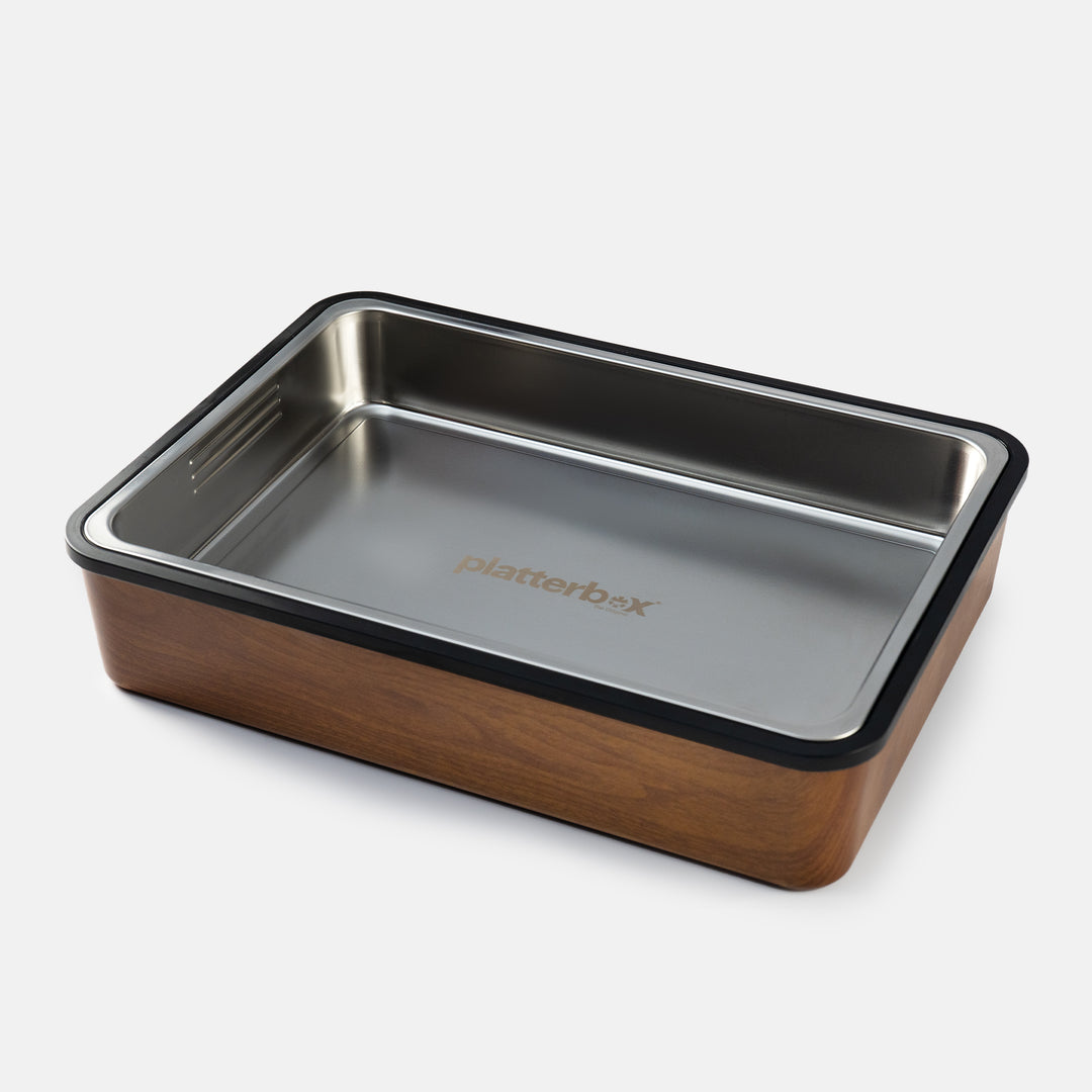 Walnut Finish Platterbox