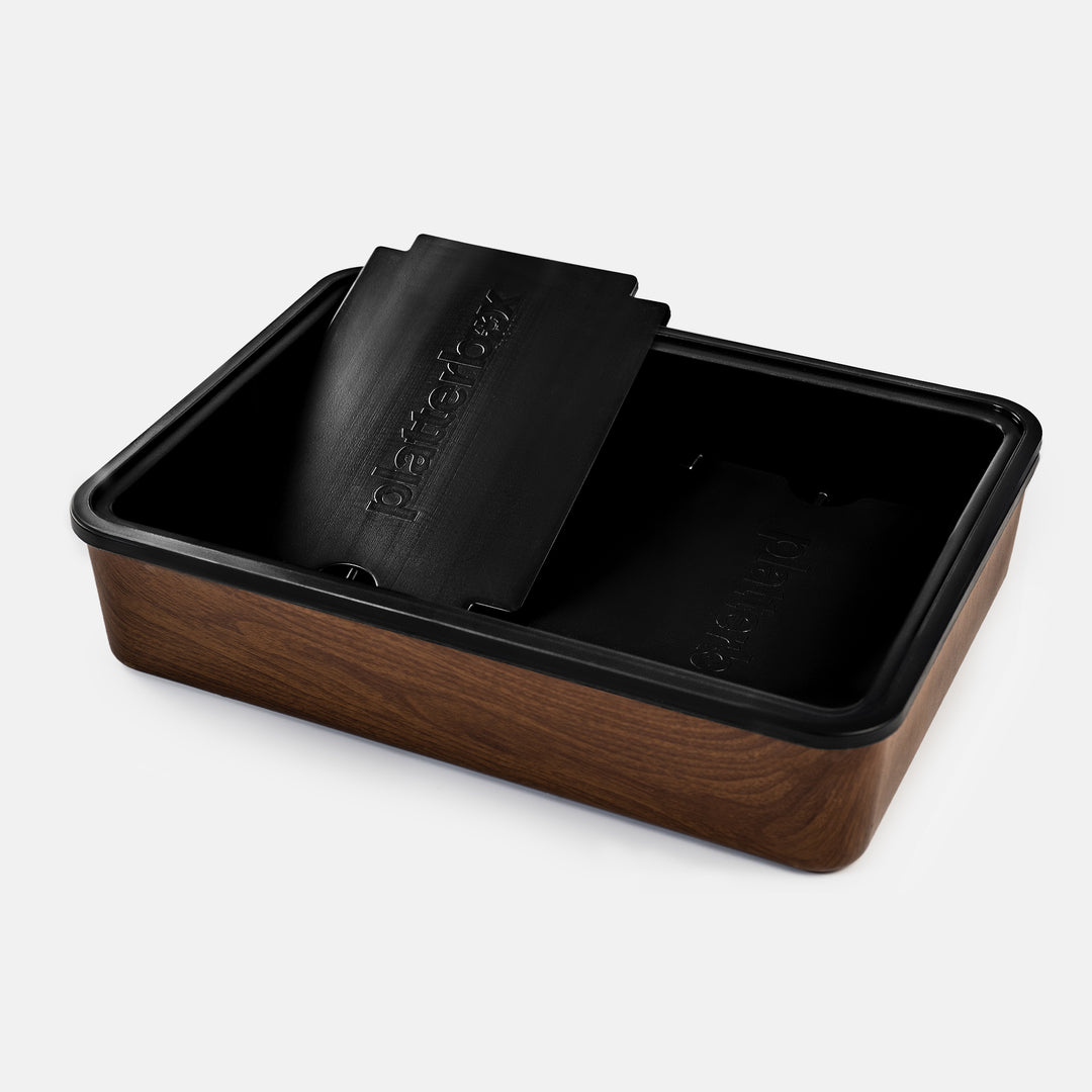 Walnut Finish Platterbox